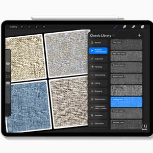 Procreate用リネンハンドクラフトテクスチャブラシ、リアルな布地PNGテクスチャ、キャンバス効果 画像 11