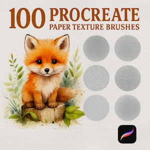 100 Pennello per texture di carta Procreate, Pennello per tela Procreate, Pennello per sfondo Procreate, Pennello per tela, Pennello per carta grana, Pennello per acquerello Procreate