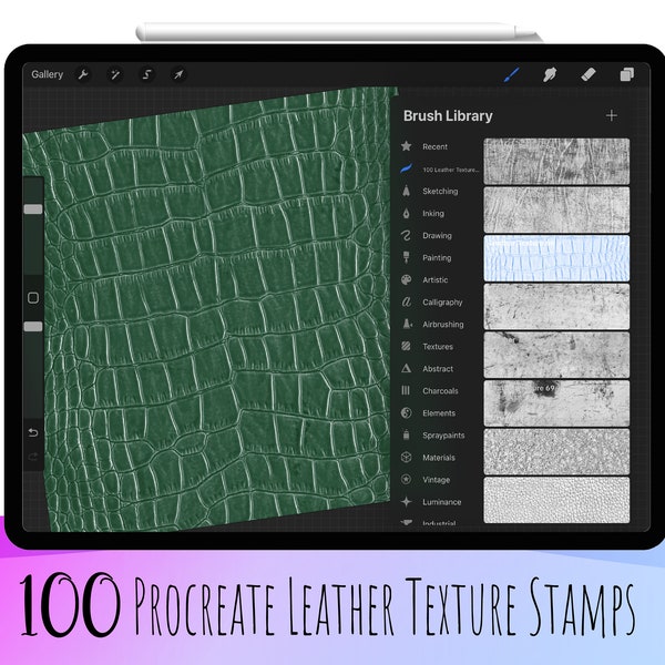 100 Procreate Leather Stamp, Leather Procreate, Procreate Leather Stamp, Procreate Leather Brushes, Procreate Fashion, Procreate Design