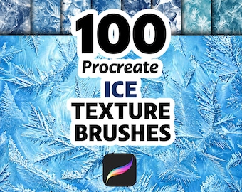 Pinceaux à texture de glace pour Procreate, Pinceaux à cristaux givrés pour Procreate, Tampons de surface de glace gelée