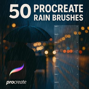 50 Rain Stamp Brushes,Rain Stamp Set,Rain Brushes,Digital Rain Brushes,Rain Stamp,Procreate Rain,Rainfall Stamp,Procreate rainfall