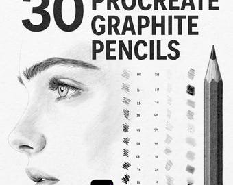 30 realistische Graphitstiftpinsel, Procreate Skizzenbürsten, Bleistift Procreate, Stiftbürste für Procreate, realistischer Bleistift, Zeichenpinsel