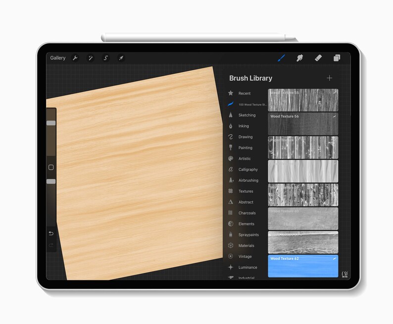 100 Procreate Wood Stamp Brushes Procreate Parquet Wood Etsy