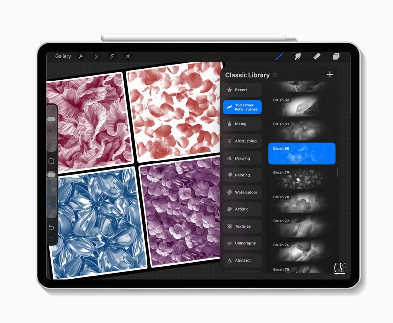 150 Procreate Flower Petal Texture Brushes – Realistic Petals, Soft ...