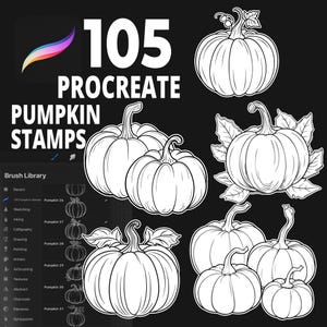 105 Procreate Pumpkins Stamp, Fall Procreate Stamps, Autumn Stamps, Pumpkin Stamp, Pumpkins Procreate, Procreate Stampset, Pumpkins Stamp