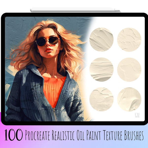 100 Realistic Oil Paint Procreate Brushes, Oil Paint Textures, Oil Brush, Acrylic Procreate, Gouache Procreate, Oil Brush Set, Oil Canvas,