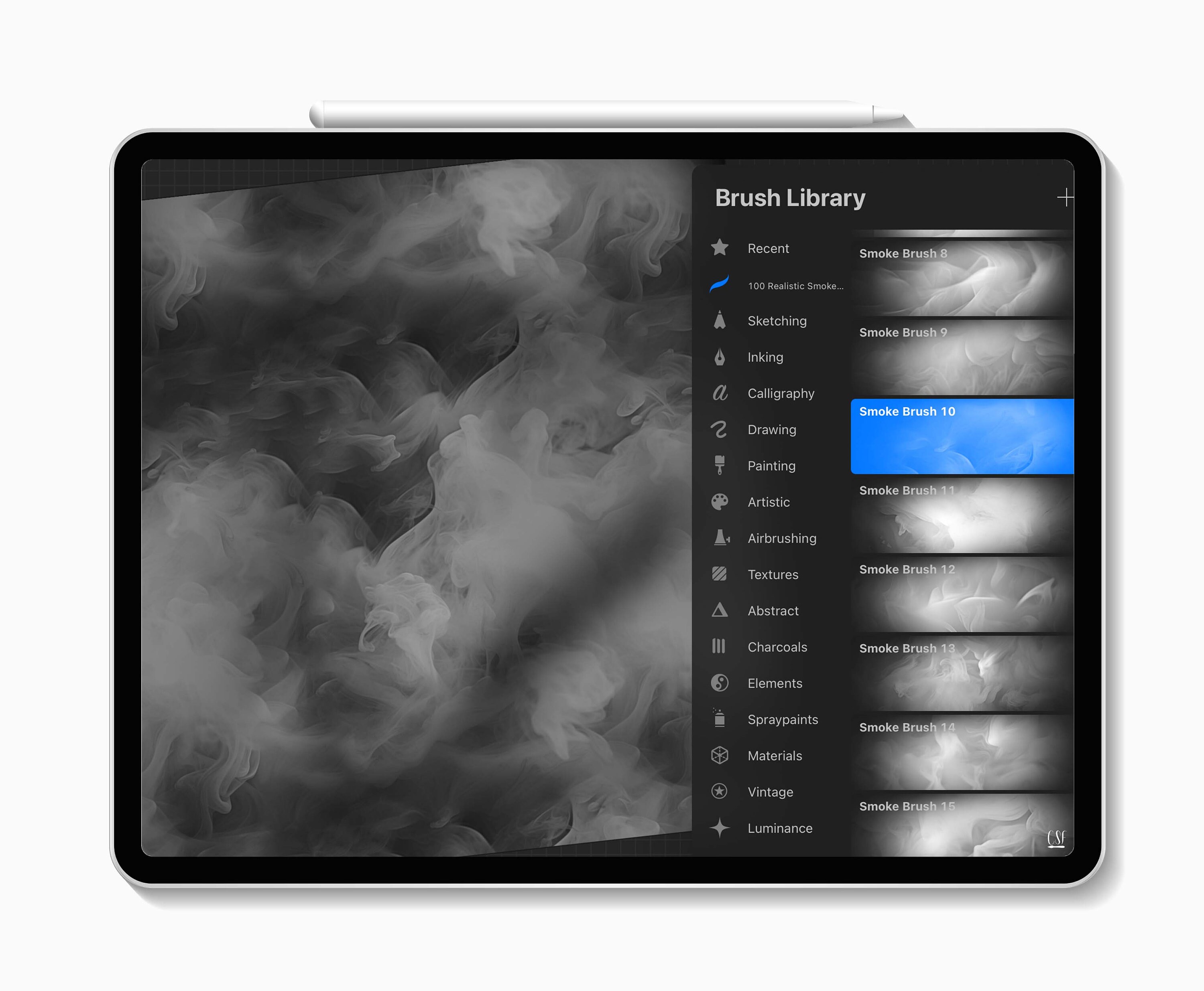 100 Realistic Smoke Texture Procreate Brushes, Smoke Effect Brush