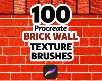 100 Realistic Brick Wall Procreate Brushes, Brick Texture Brush, Procreate Architect, Brick Wall Brush, Wall Procreate Brush