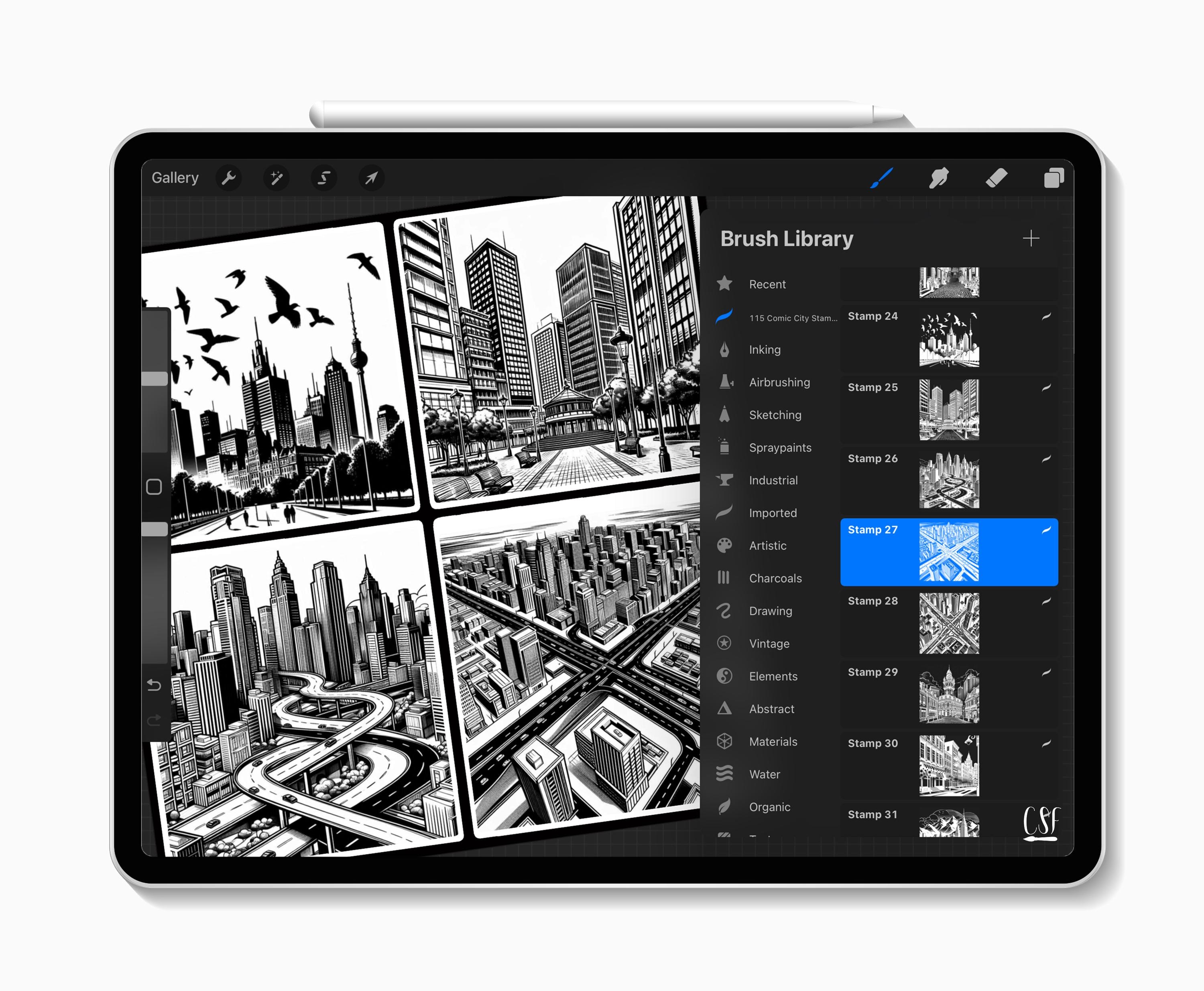 115 Procreate Comic City Stamps for Urban Superhero Scenes, Comic Book ...