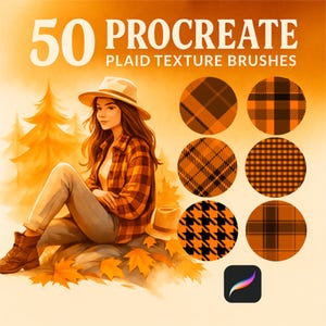 50 pinceau à carreaux Procreate, textile à procréer, tissu à carreaux à procréer, pinceaux à tartan Procreate, tartan sans couture Procreate, tricoté Procreate
