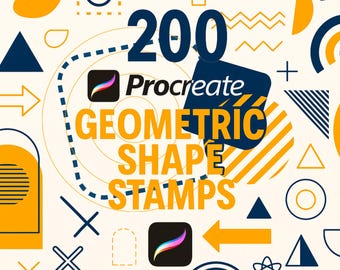 200 Geometric Shape Stamp Brushes, Geometric Shape Stamp Set, Geometric Shape Brush, Digital Geometric Brushes, Geometric Stamp