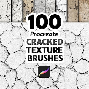 Realistic Cracked Surface Procreate Texture Brushes, 100 Splitting Earth Effects for Grungy Painting Art