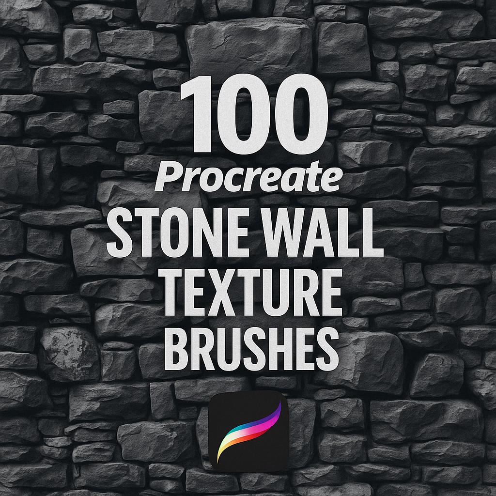 100種のリアルな石テクスチャ Procreateブラシ – iPadアート＆デザイン向けシームレス石素材