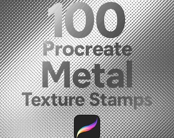 100 Procreate Metal Texture Stamp, Chrome Procreate, Platinum Procreate, Metallic Gold Procreate, Procreate Silver, Procreate Metallics