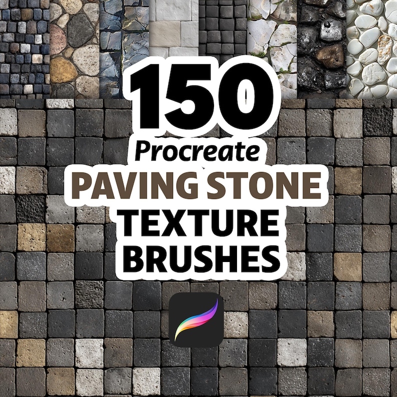 Procreate Draw Stone 150 Procreate Paving Stone Texture Brushes for Realistic Ground ...