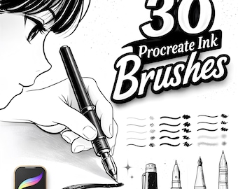 30 Ink Brushes, Fineline Procreate, Procreate Lineart, Procreate Inking, Procreate Pen, Inking Brushes, Stipple Procreate , Procreate Brush