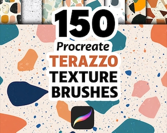 150 Procreate Terazzo Texture Brushes, Procreate Pattern, Terrazzo background, Decorative Texture, Seamless Terrazzo,Interior Design Texture