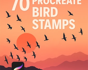 70 Procreate Bird Stamp Brushes, Bird Stamp Set, Bird Brushes, Digital Bird Brushes, Bird Stamp, Procreate Bird brush set, Procreate birds