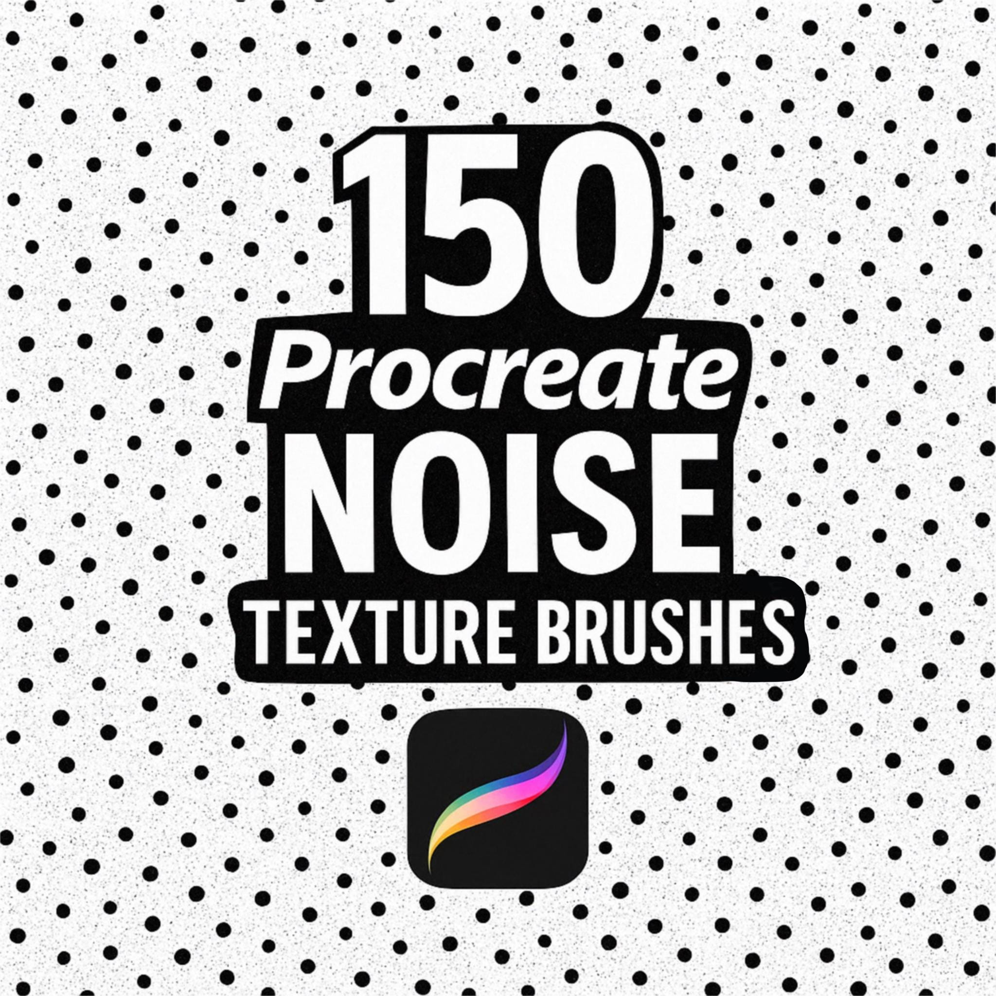 150 pinceaux de texture pour Procreate — grain, points manga, trames et doux effet rétro