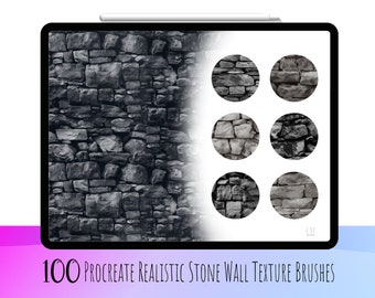 100 Realistic Stone Procreate Brushes, Stone Procreate Texture,Procreate Clouds, Procreate , Nature Procreate, Seamless Procreate,Stone Ipad