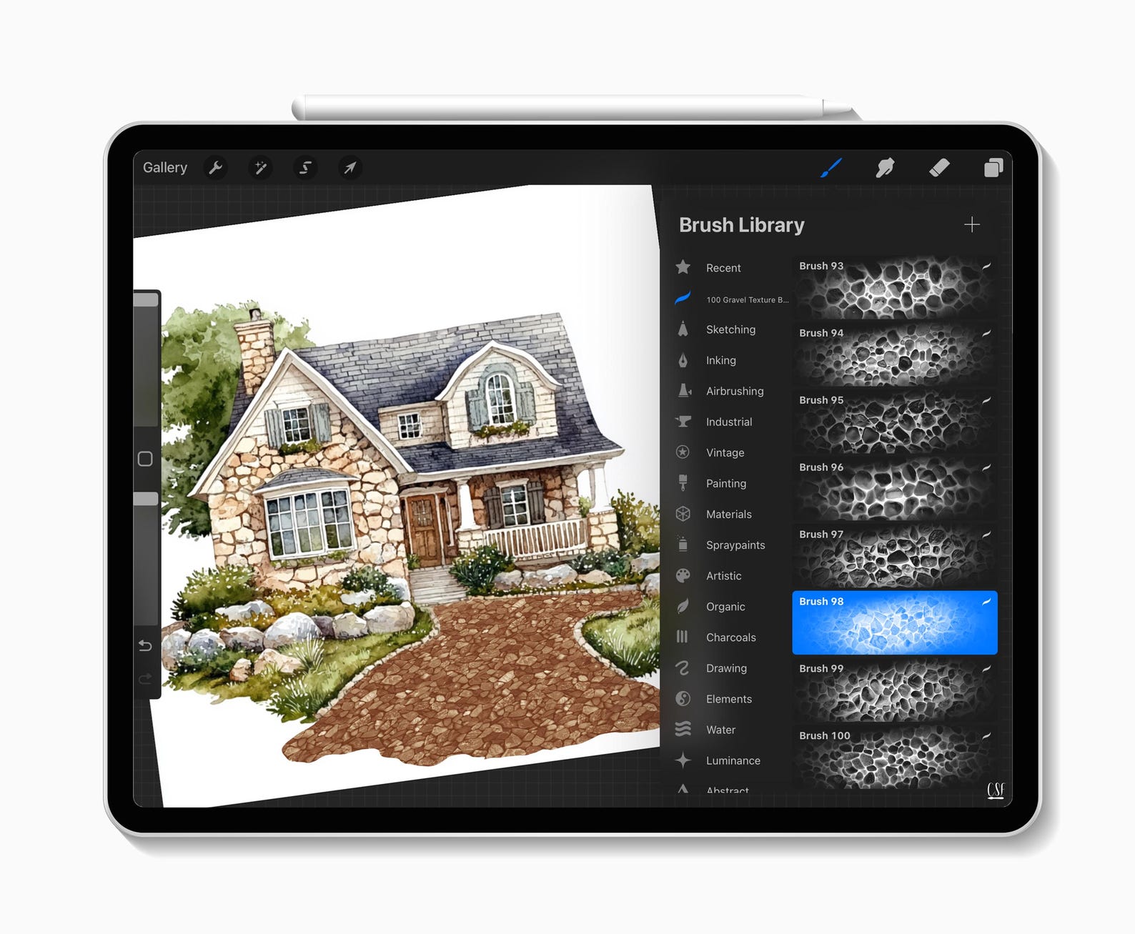 Procreate Draw Stone 100 Procreate Gravel Brushes, Procreate Pattern, Procreate Stone ...