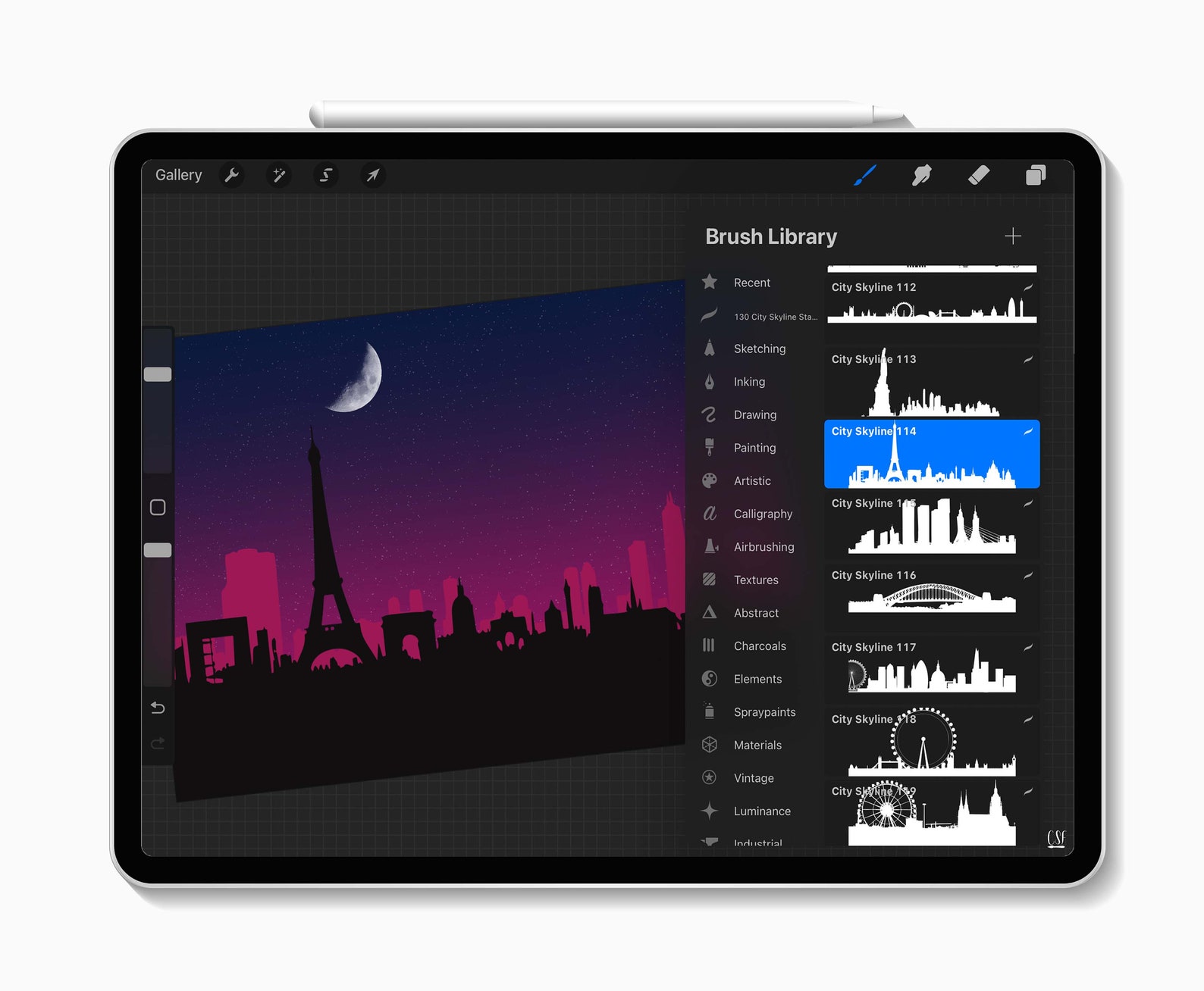 130 Procreate City Skyline Stamp Brushes City Skyline City Etsy