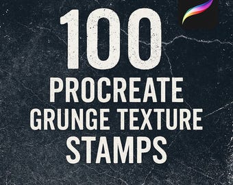 100 Procreate Grunge Stamp, Grunge Stamp Set,Grunge Texture Brushes, Distressed Texture, Procreate Grain, Procreate Grainy,Procreate Texture