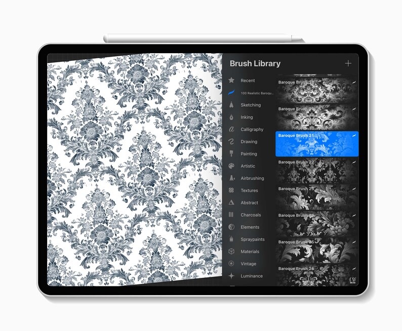 Realistic Baroque Procreate Brushes, Baroque Texture Brush, Procreate ...