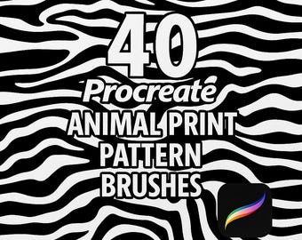 40 Procreate Animal Texture Brushes, Procreate Leopard,Procreate Snake,Procreate Crocodile,Procreate Zebra,Procreate Tiger,Procreate Giraffe
