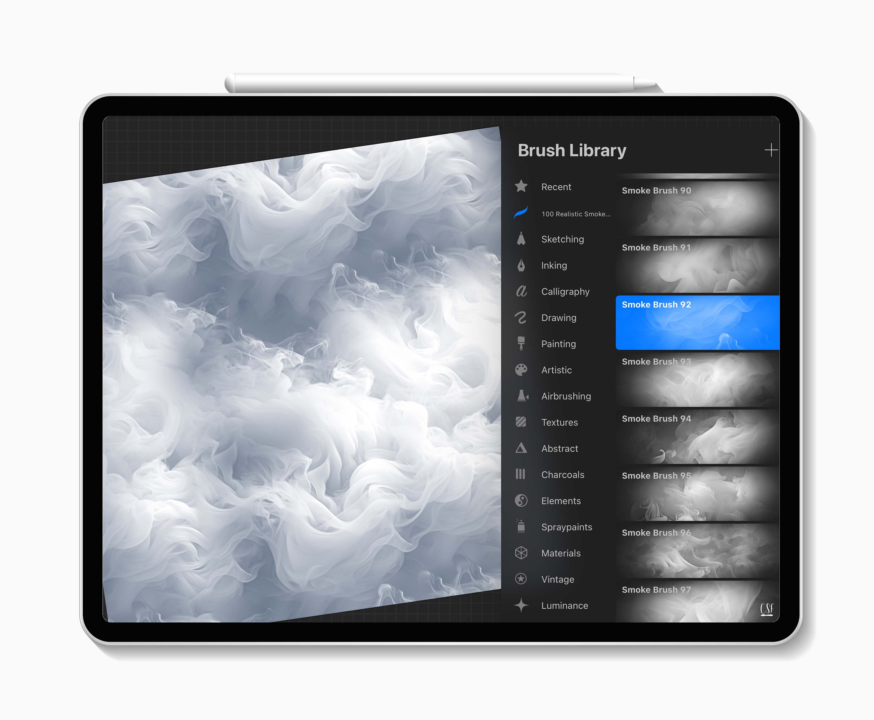 100 Realistic Smoke Texture Procreate Brushes, Smoke Effect Brush