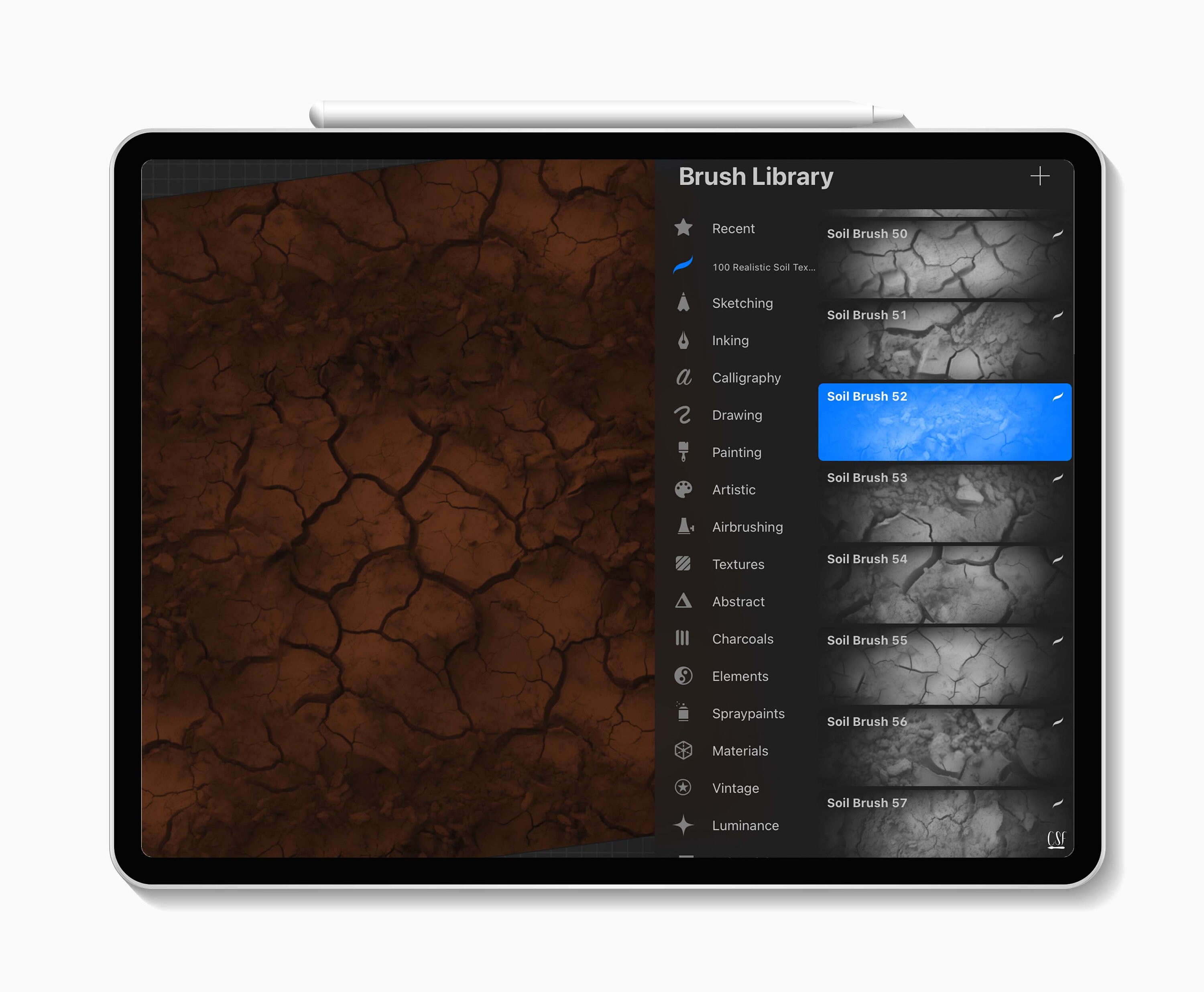 100 Realistic Soil Procreate Brushes, Ground Procreate, Soil Brushset ...