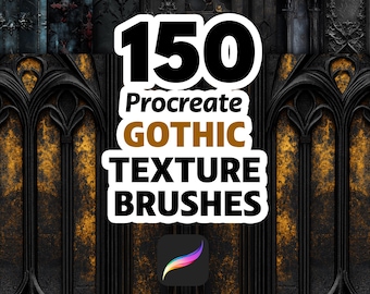 150 Procreate Gothic Texture Brushes, Dark Texture, Gothic Pattern, Procreate Dark Brush, Gothic Architecture, Mysterious Texture, Grunge