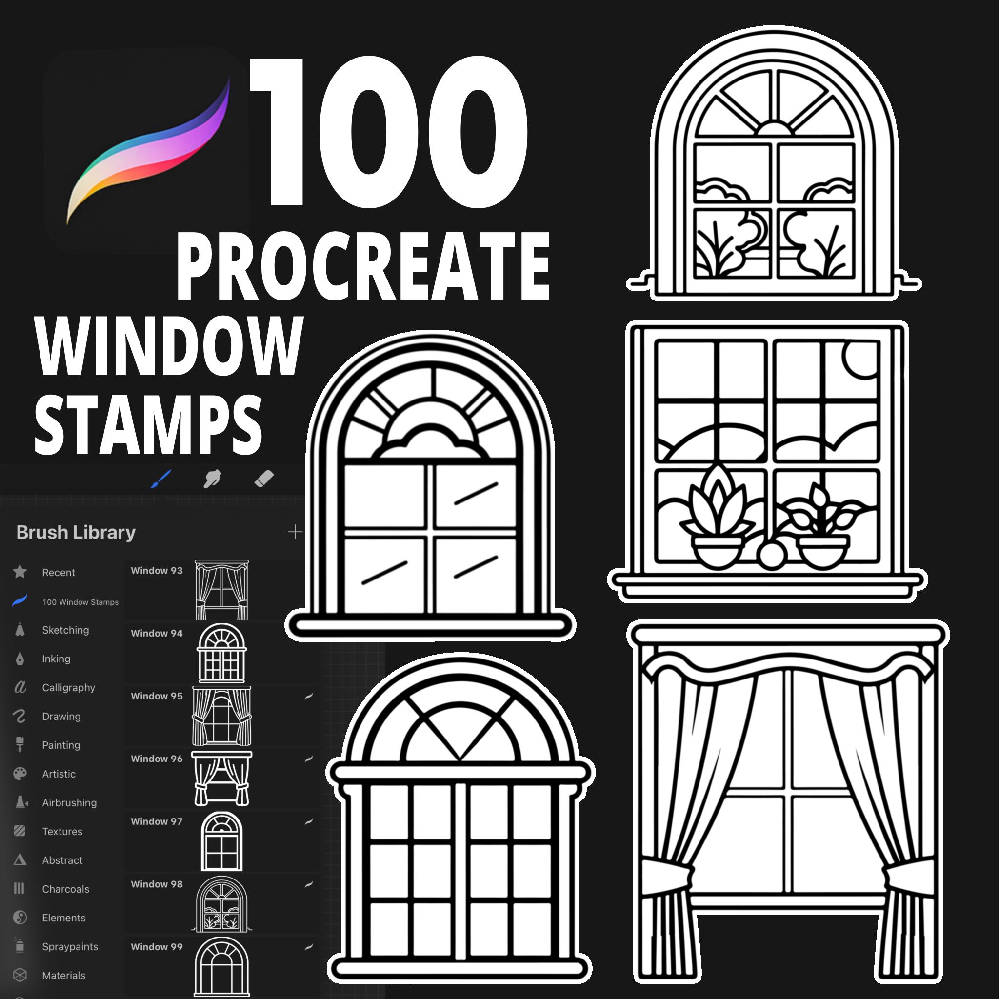100 Procreate Window Stamp, Window Stamp Set, Procreate Building, Procreate Curtains, Procreate Architecture, Procreate Designing
