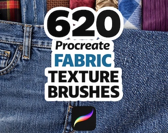 620 pinceaux pour texture de tissu Procreate, motifs de textiles et de vêtements, matériau denim cuir coton soie, pinceaux d'illustration design de mode