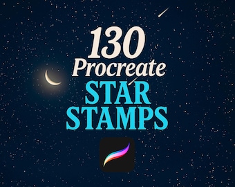130 Procreate Star Stamp Brushes, Star Stamp Set, Star Brush, Digital Star Brushes, Star Stamp, Sparkles Procreate, Stars Brushset