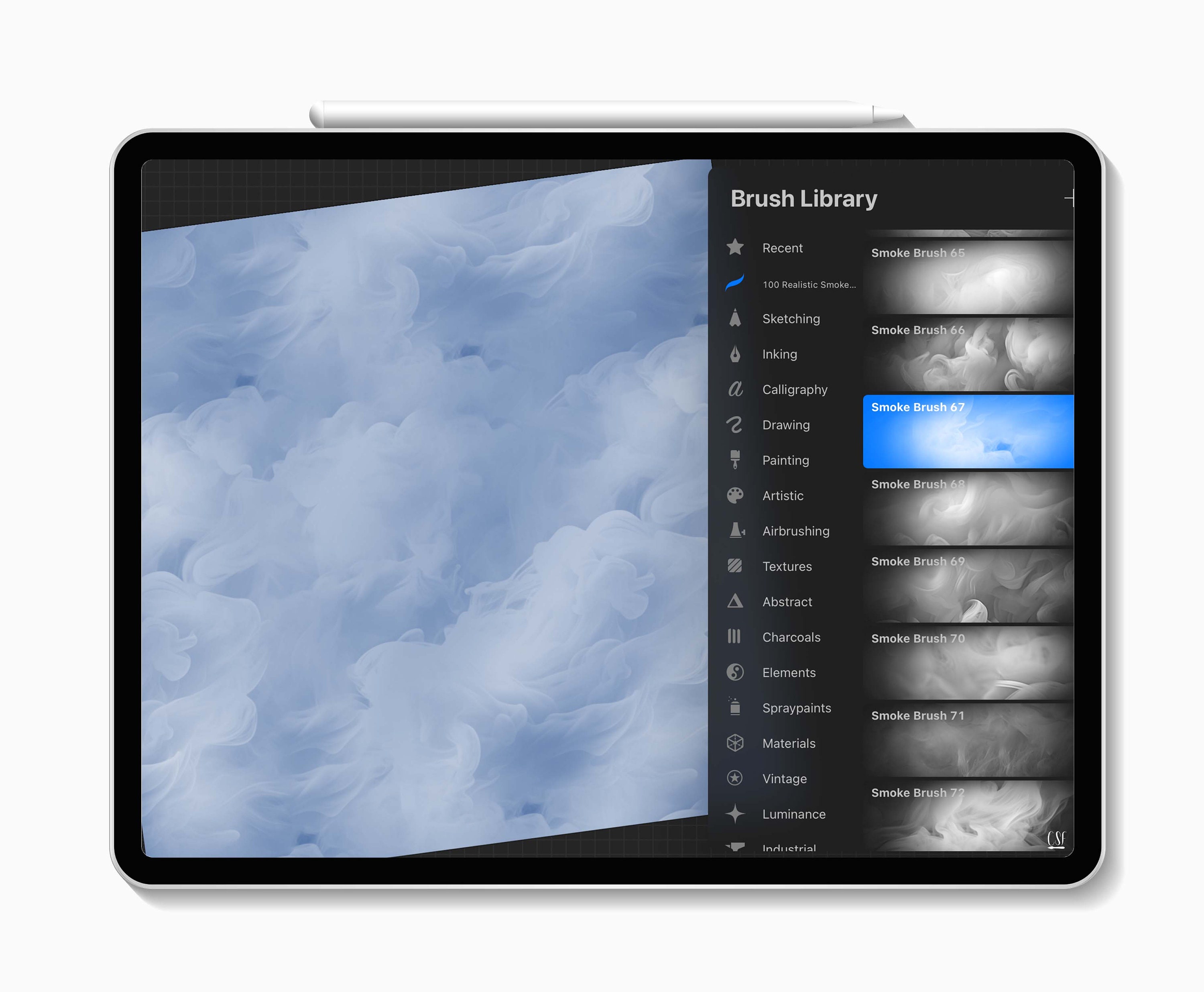 100 Realistic Smoke Texture Procreate Brushes, Smoke Effect Brush