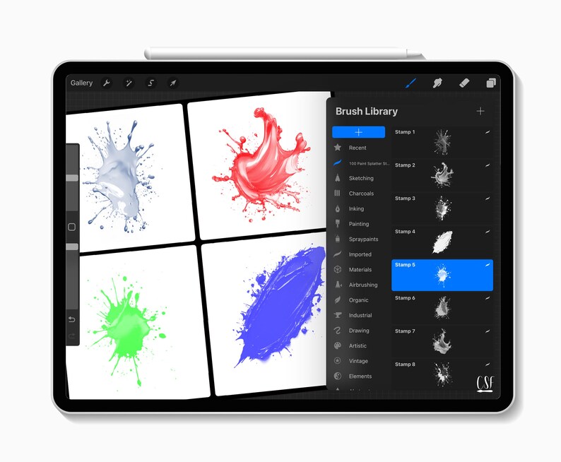 Ink Splatter Types 100 Procreate Splatter Stamp Brushes, Paint Splatter, Ink Splatter ...