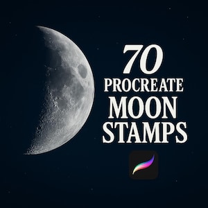 70 Procreate Moon Stamp Brushes, Moon Stamp Set, Moon Brush, Digital Moon Brushes, Moon Stamp,Celestial Stamps,Magic Stamps,Astronomy Stamps