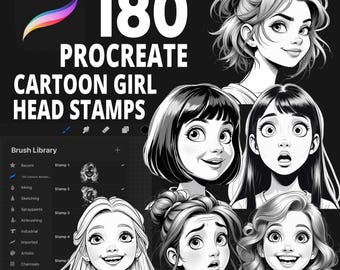 180 Tampons Tête de fille en dessin animé Procréer, Tampons Tête de femme, Tête de fille en dessin animé, Dessin de personnage procréer, Illustration mignonne