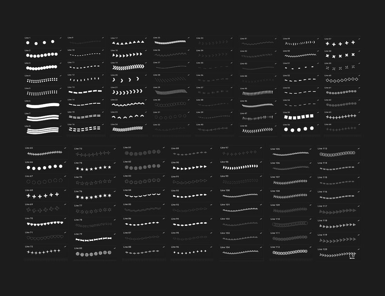 120 Procreate Boho Outline Brushesboho Brush Set Procreate Etsy