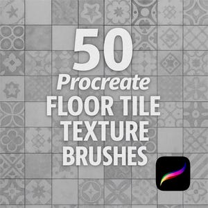 50 Procreate Tile Texture Brushes, Procreate Tile, Mosaic Brush, Digital Tile Brushes, Interior Design Procreate, Procreate Interior