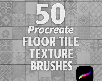 50 Procreate Tile Texture Brushes, Procreate Tile, Mosaic Brush, Digital Tile Brushes, Interior Design Procreate, Procreate Interior