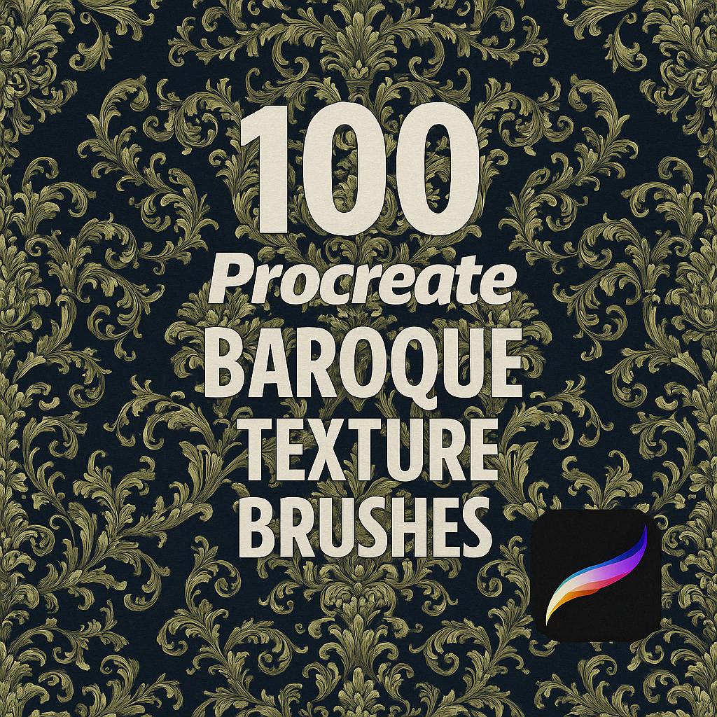100 Realistic Baroque Procreate Brushes, Baroque Texture Brush, Procreate Vintage, Procreate Rustic, Procreate Seamless,