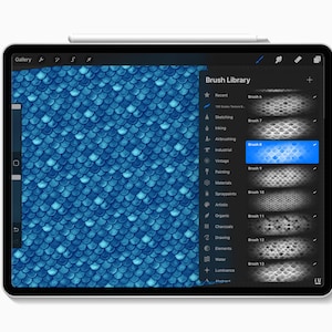 100 Procreate Fish Scale Texture Brushes | Procreate Mermaid Scales ...