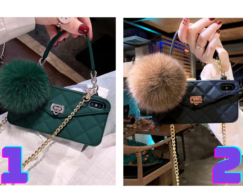 Luxurious Brand Portable With Fox Hairball Phone Case For Iphone 12 Mini 12 Pro Max 11 Pro X Xr Xs Max 7 8 P For P30 40 Mate30 P
