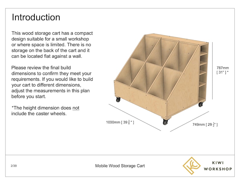 Mobile Wood Storage Cart Build Plans image 2