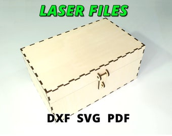 Laser Cut Hinged Box Plans and Digital Files | SVG PDF DXF