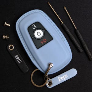 All Bronco Sport Leather Key Fob Cover – Custom Leather Key Case For Bronco Big Bend, Outer Banks, Badlands, Sasquatch - Gift For Dad