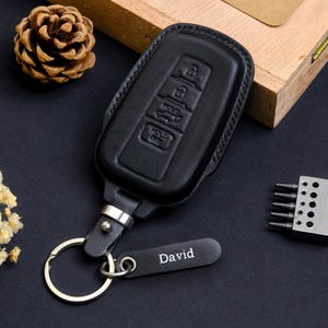 Läderfodral till Toyota RAV4 Smart Key, handgjort premiumnyckelfodral för LE XLe TRD Off-Road Adventure, biltillbehör, present, födelsedagspresent