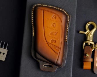 Personalized Leather Key Fob Cover For Lexus RX, Lexus Key Case RX350 350h 450h+ 500h F SPORT Performance, Gift For New Car
